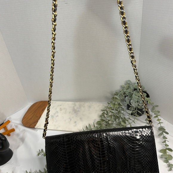 Black Snakeskin Clutch - Picture 2 of 8